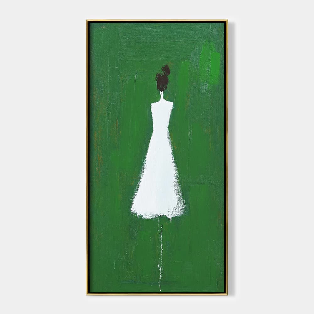 GREEN ABSTRACT ART "FADING PRESENCE"