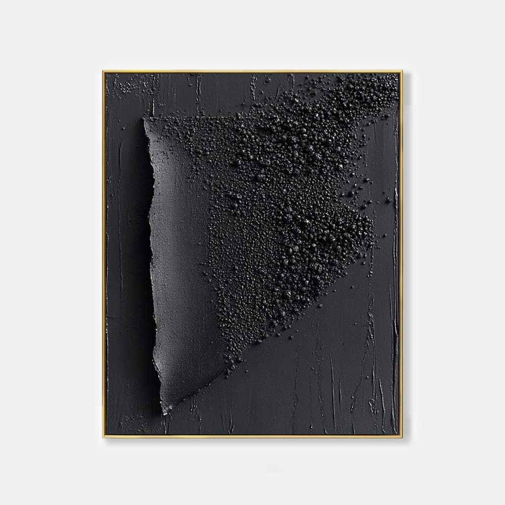BLACK TEXTURED ART "OBSIDIAN FRAGMENT"