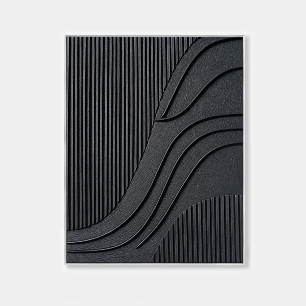 BLACK TEXTURED ART "DEEP CURRENTS"