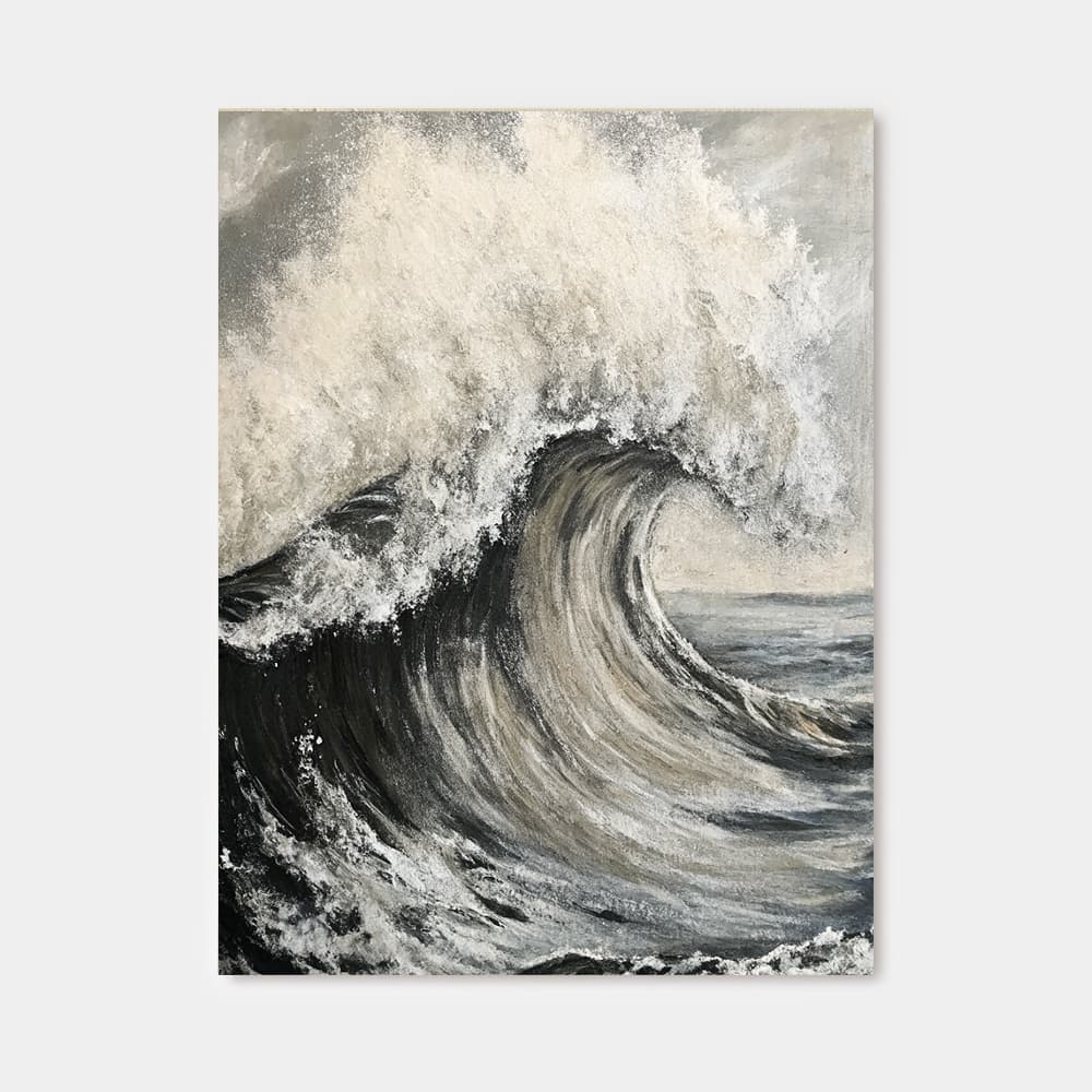 MONOCHROMATIC PAINTING: "GREY WAVES"