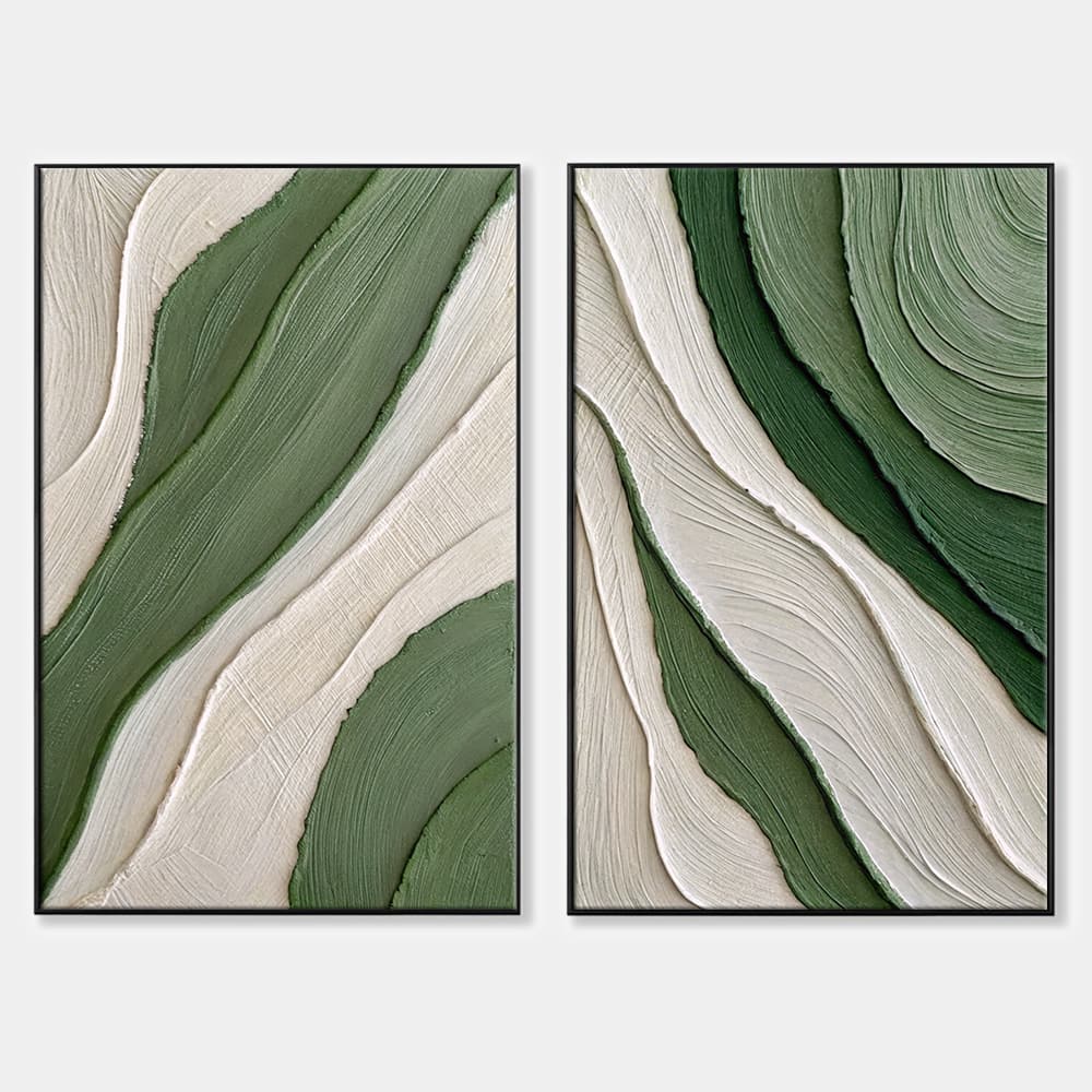 RICH TEXTURED ART "EMERALD FLOW"