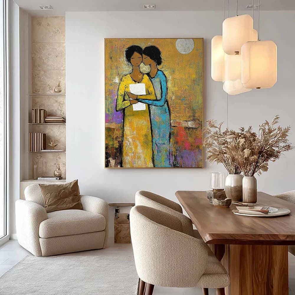 EXPRESSIVE FIGURATIVE ART: "SISTERS' BOND"
