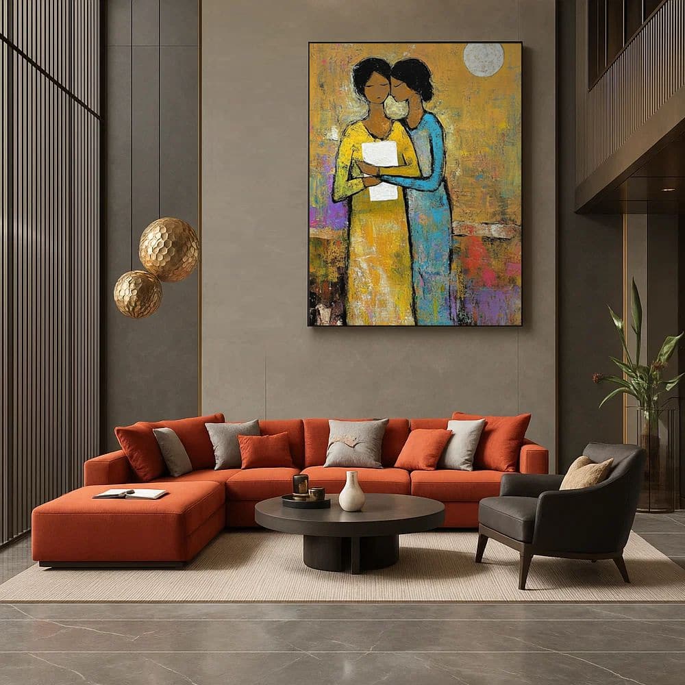 EXPRESSIVE FIGURATIVE ART: "SISTERS' BOND"