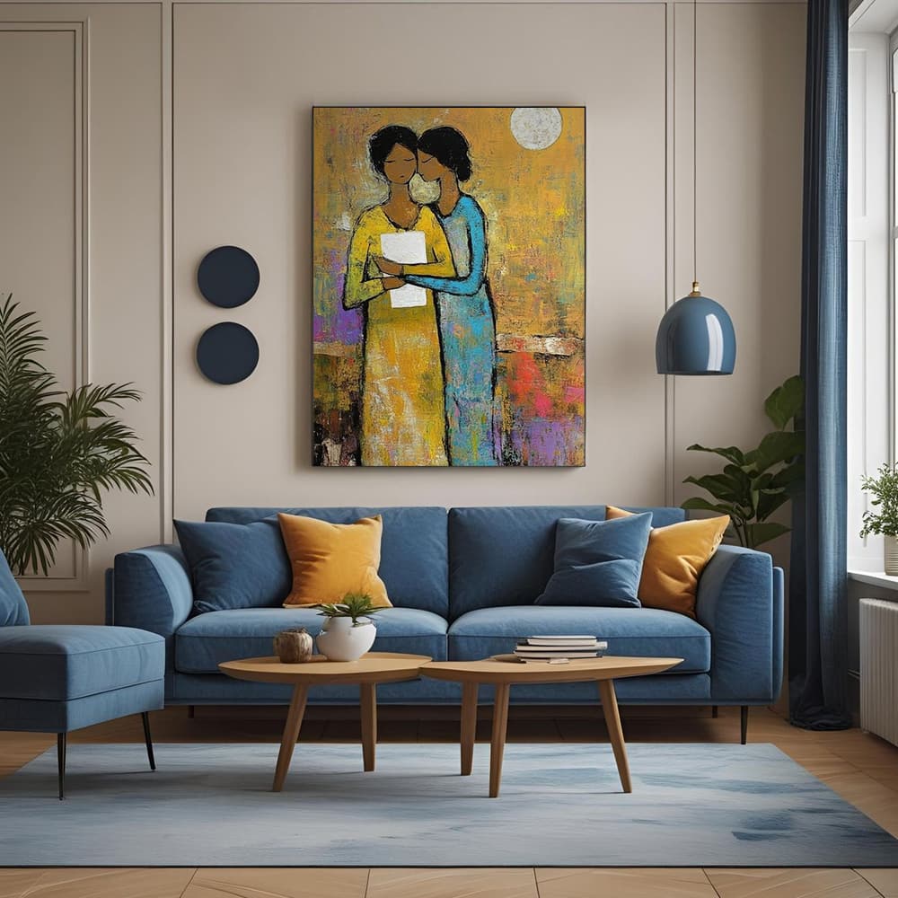 EXPRESSIVE FIGURATIVE ART: "SISTERS' BOND"