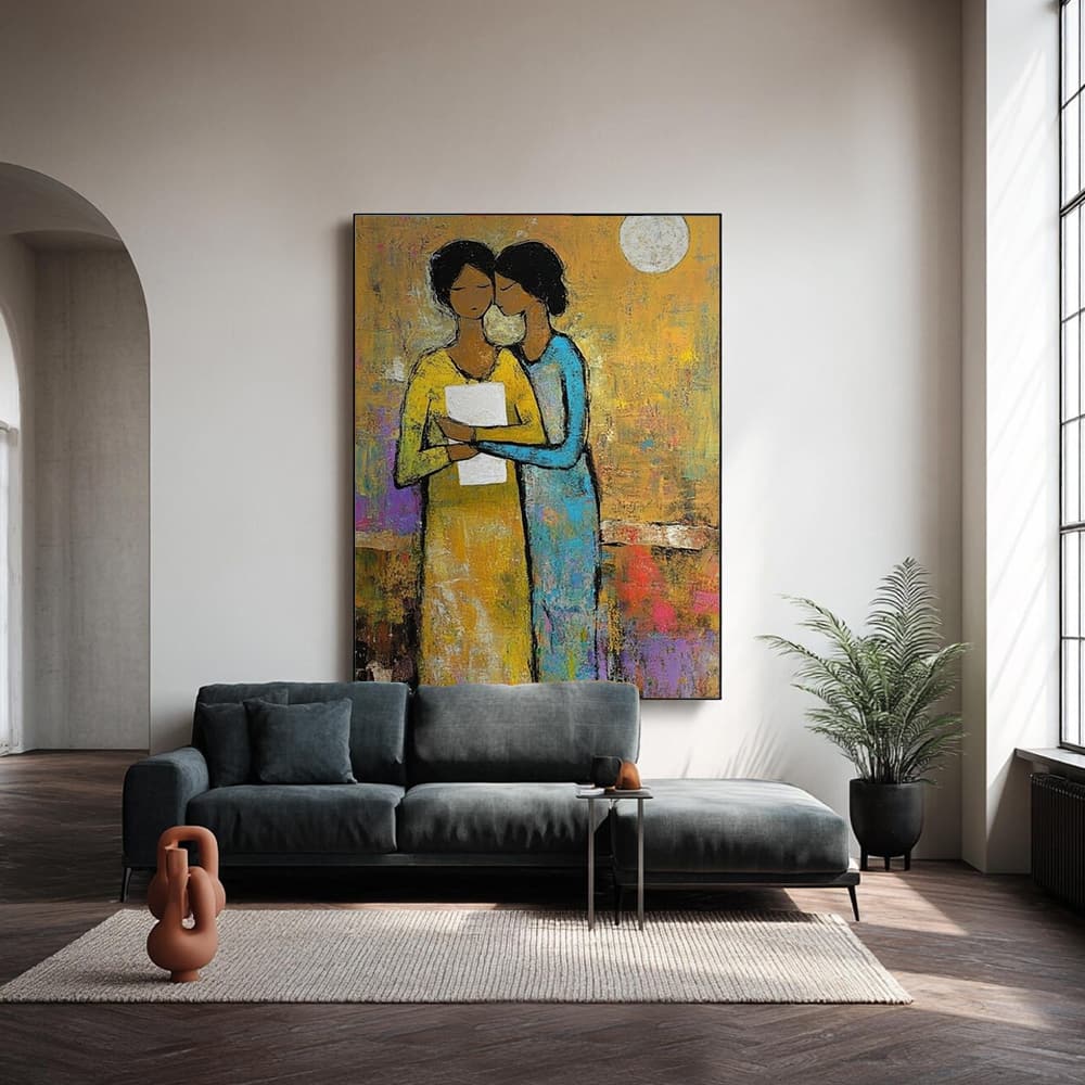 EXPRESSIVE FIGURATIVE ART: "SISTERS' BOND"