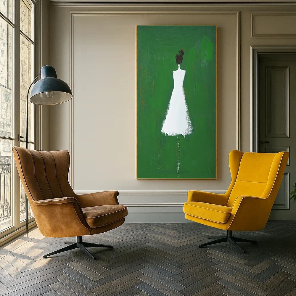 GREEN ABSTRACT ART "FADING PRESENCE"