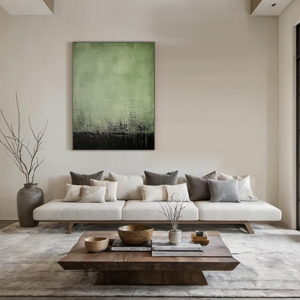 GREEN ABSTRACT ART "VERDANT DEPTHS"