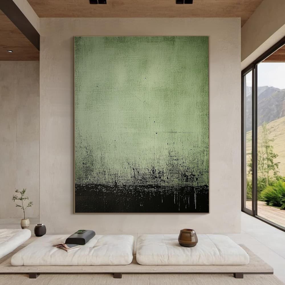 GREEN ABSTRACT ART "VERDANT DEPTHS"