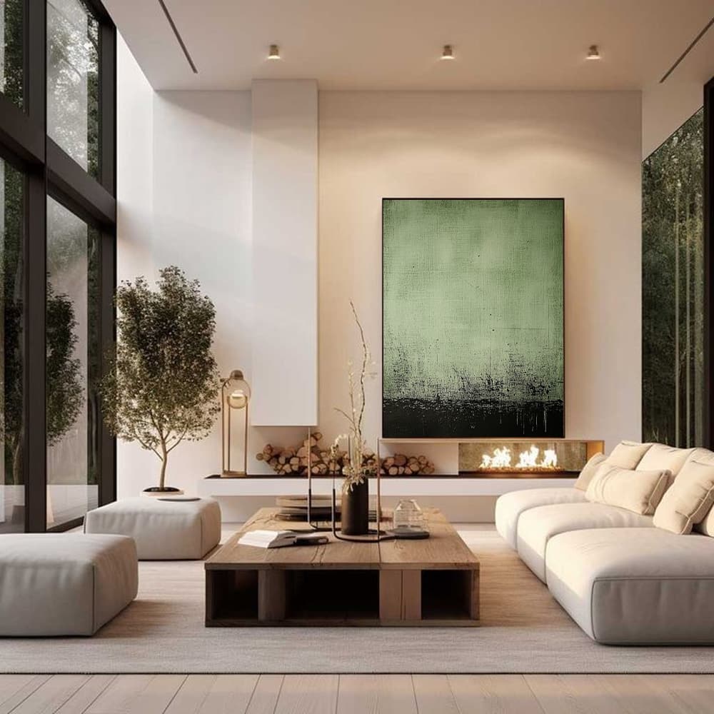GREEN ABSTRACT ART "VERDANT DEPTHS"