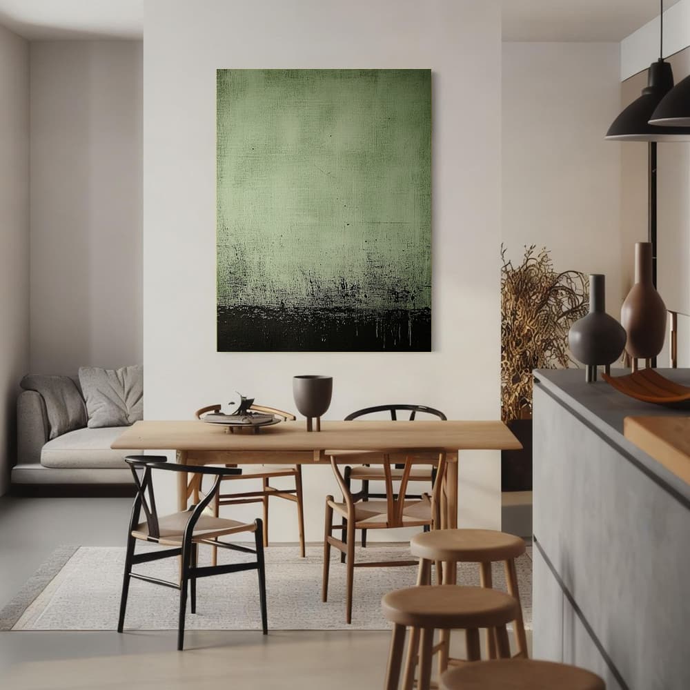 GREEN ABSTRACT ART "VERDANT DEPTHS"