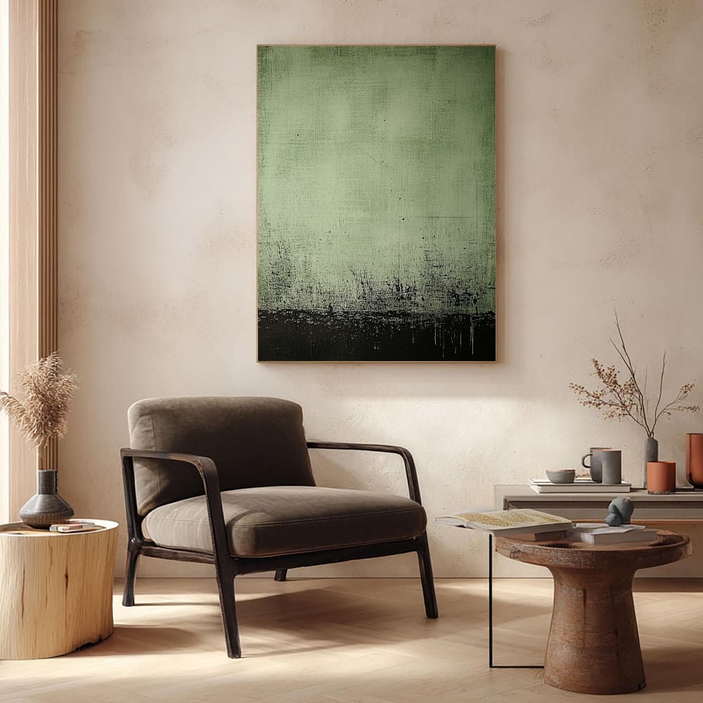 GREEN ABSTRACT ART "VERDANT DEPTHS"
