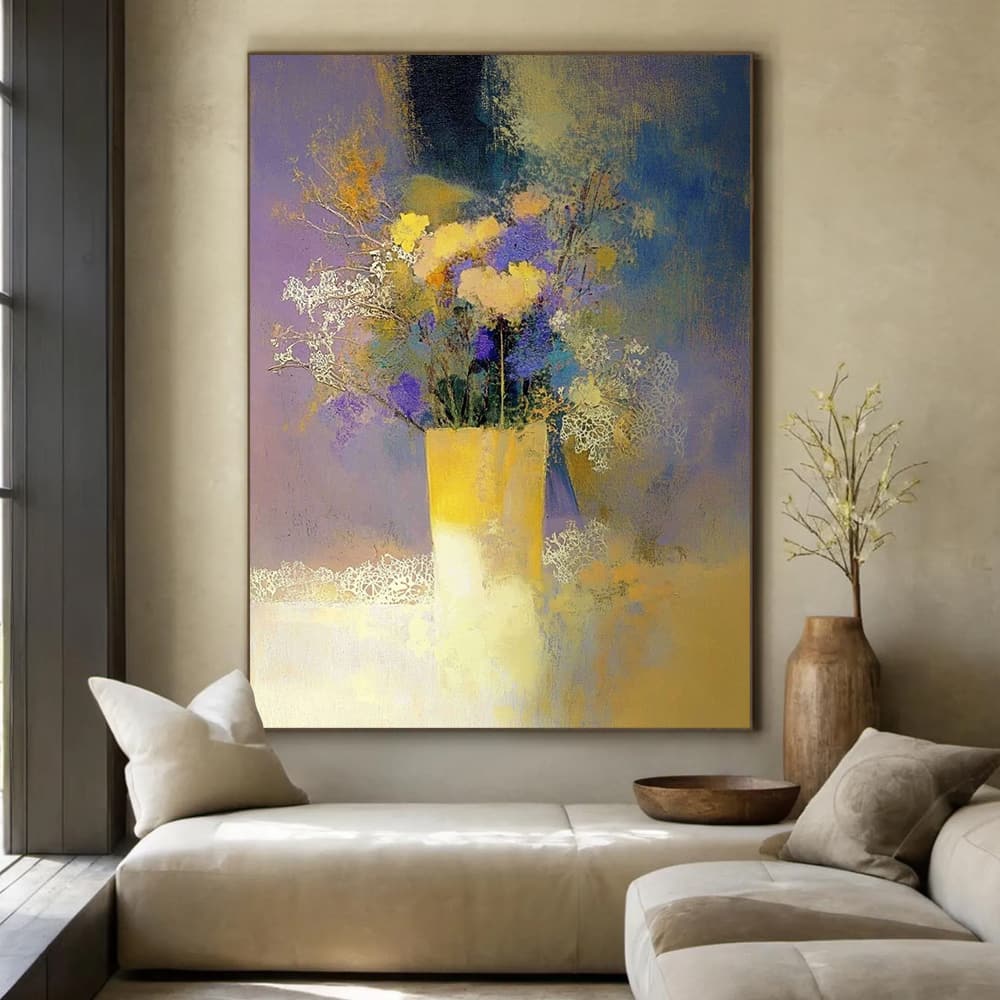 IMPRESSIONIST FLORAL PAINTING: "MELLOW BOUQUET"