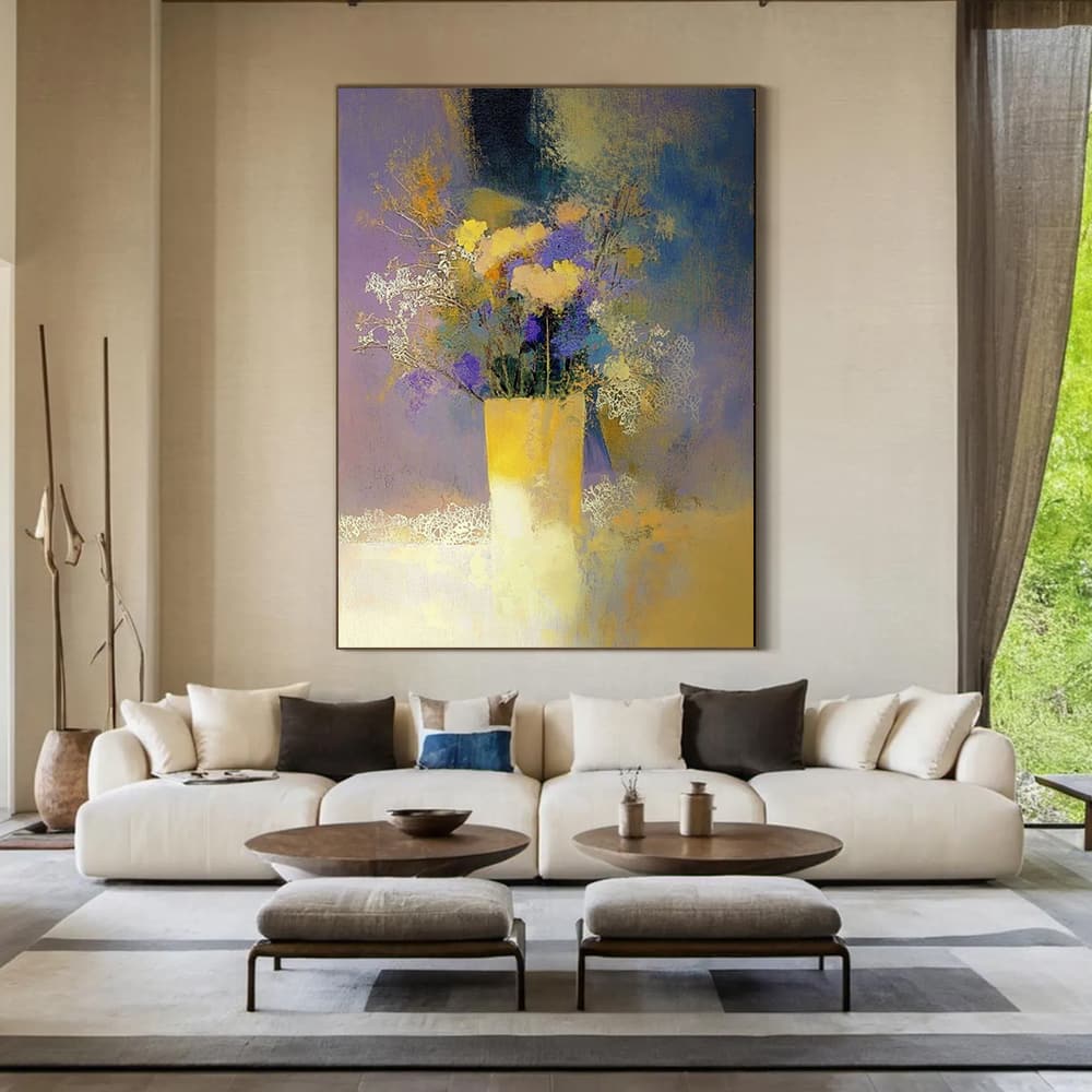 IMPRESSIONIST FLORAL PAINTING: "MELLOW BOUQUET"