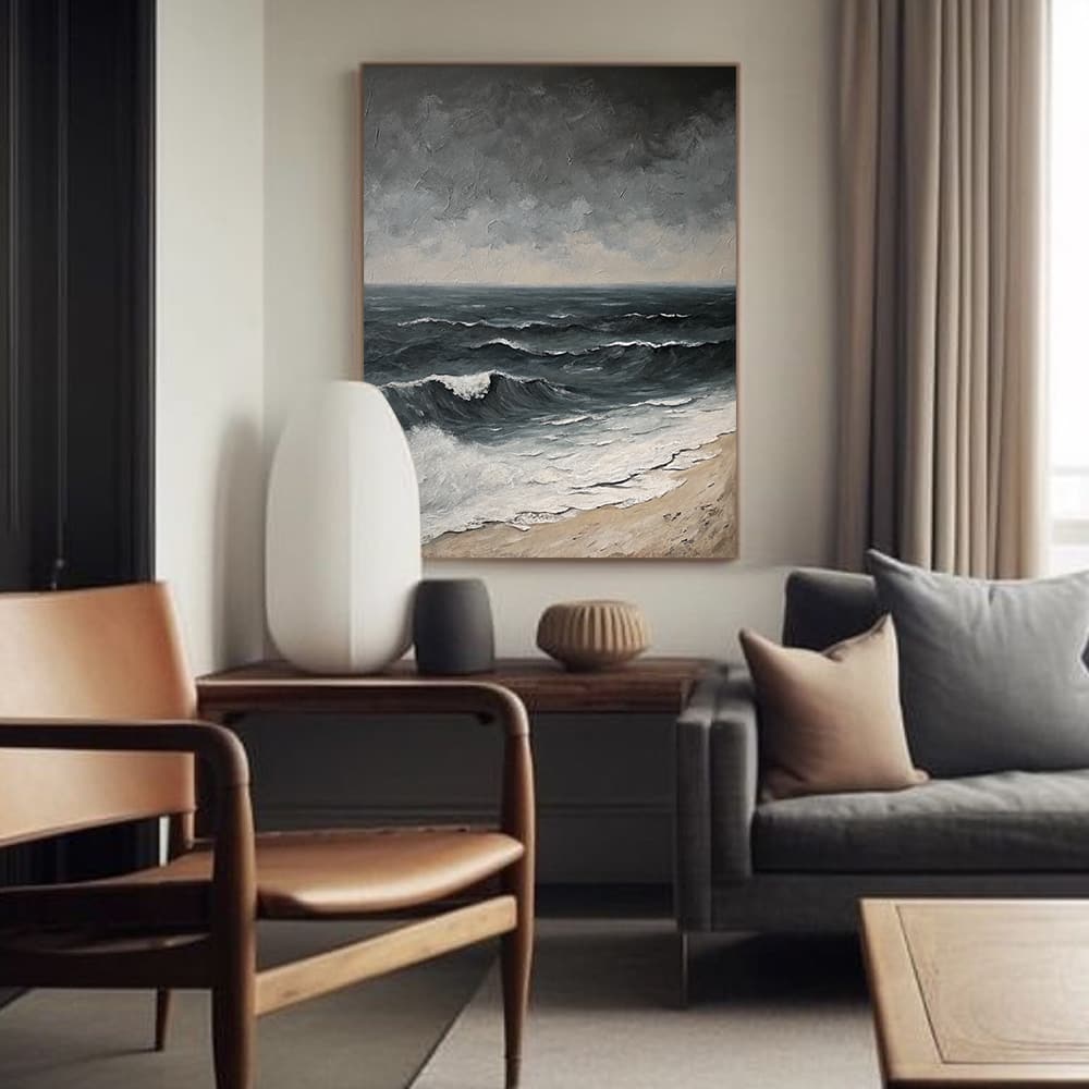 ATMOSPHERIC PAINTING: "STORMY SHORES"