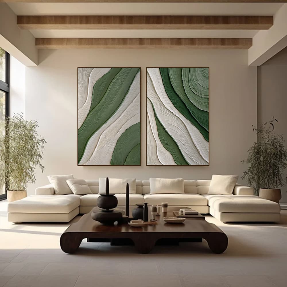 RICH TEXTURED ART "EMERALD FLOW"