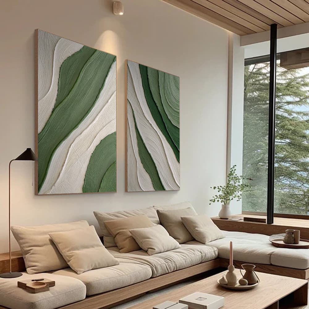 RICH TEXTURED ART "EMERALD FLOW"