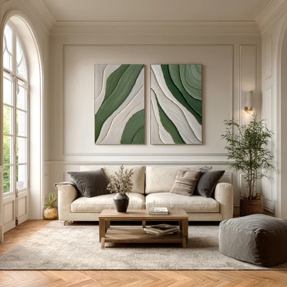 RICH TEXTURED ART "EMERALD FLOW"