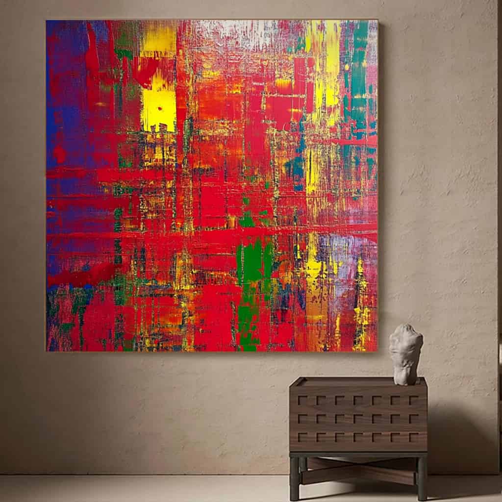 ABSTRACT ART "CRIMSON MATRIX"