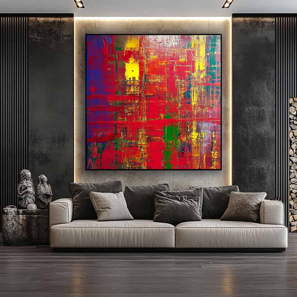 ABSTRACT ART "CRIMSON MATRIX"