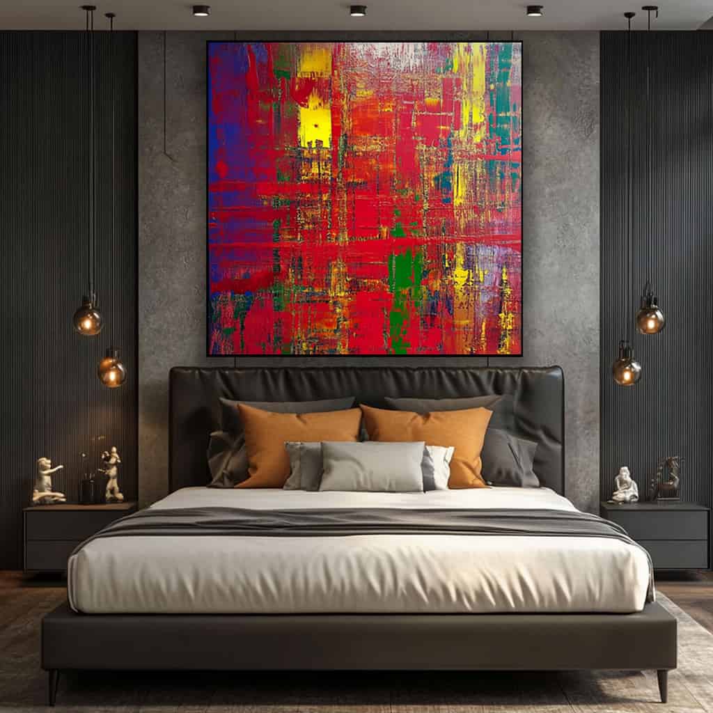 ABSTRACT ART "CRIMSON MATRIX"