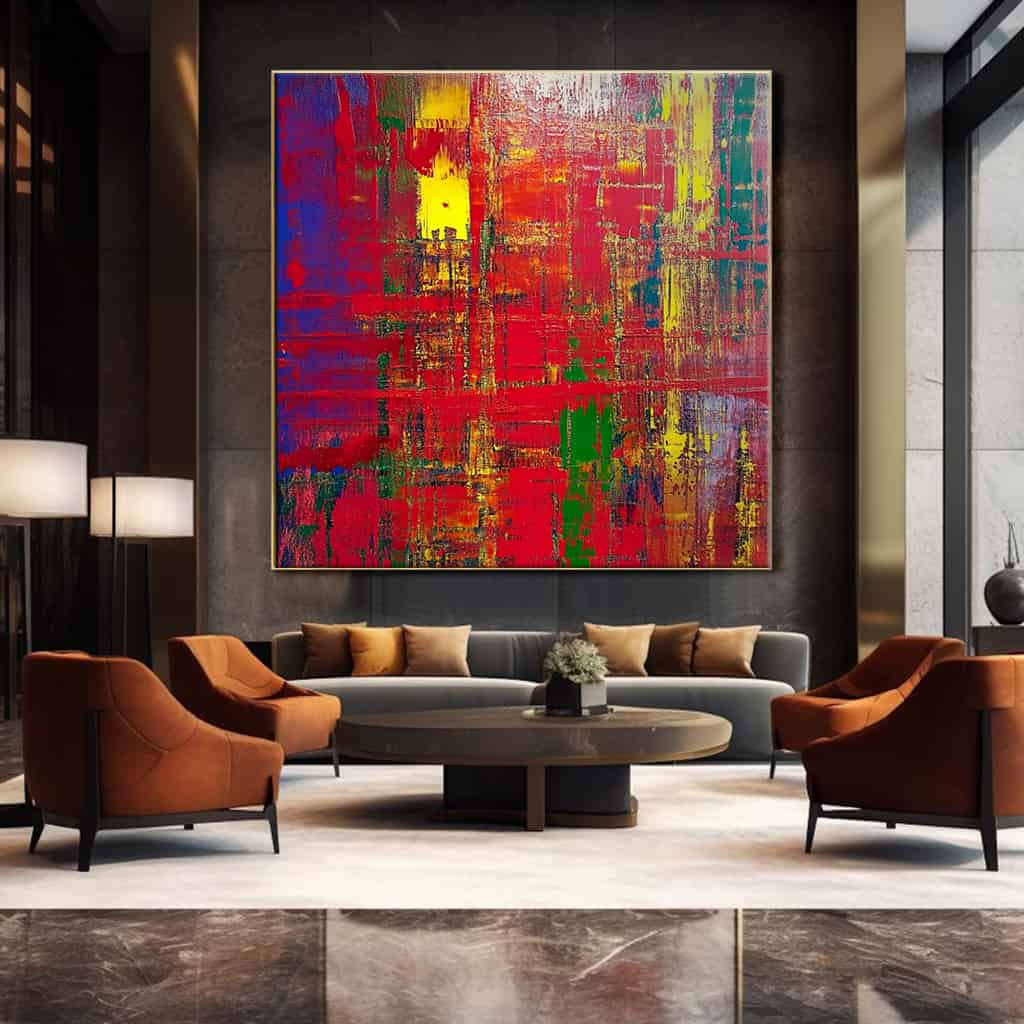 ABSTRACT ART "CRIMSON MATRIX"