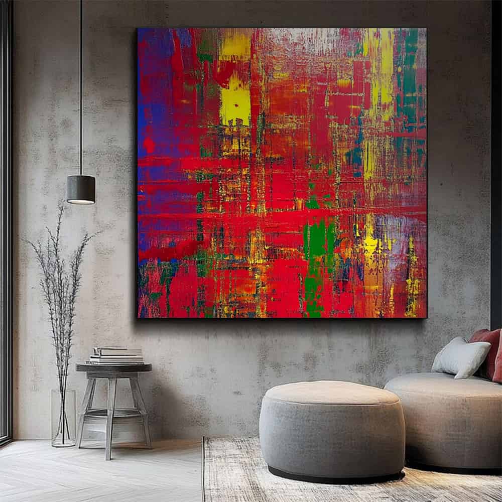 ABSTRACT ART "CRIMSON MATRIX"