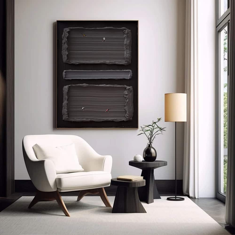 BLACK TEXTURED ART "ASPHALT ARENA"