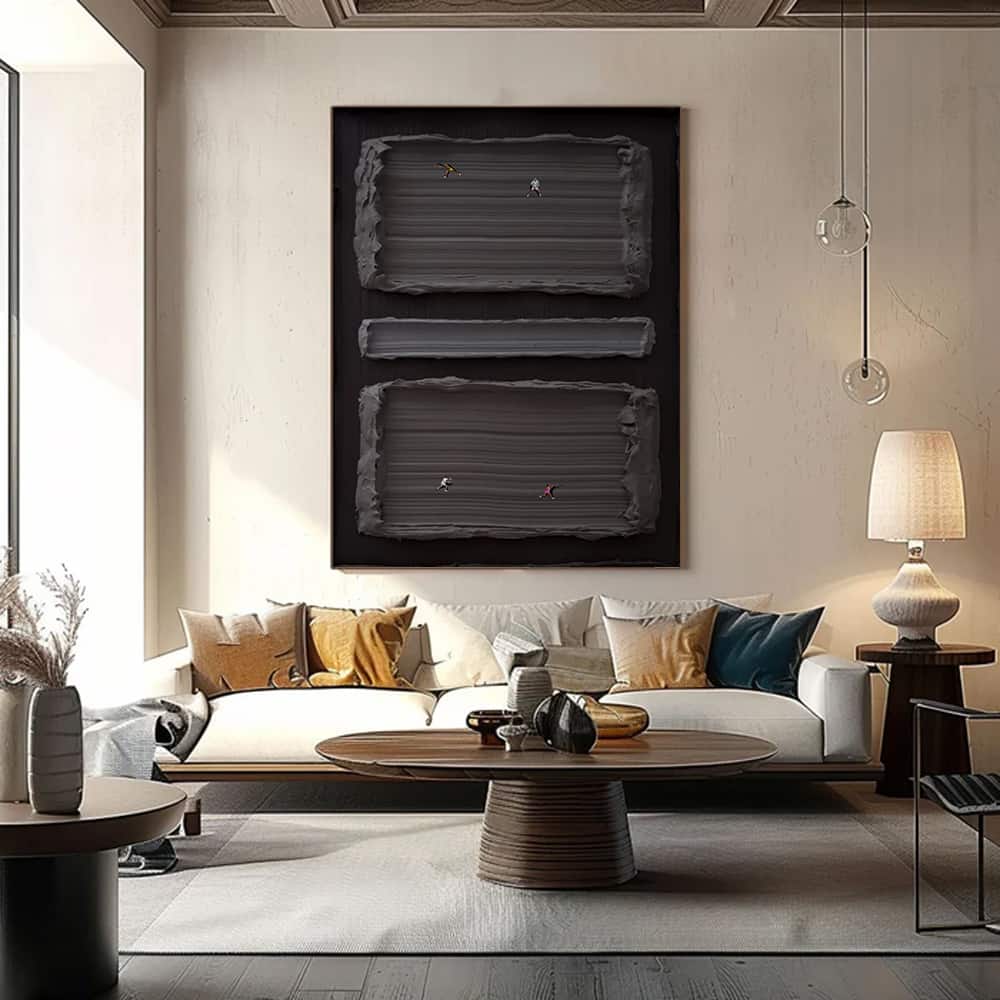 BLACK TEXTURED ART "ASPHALT ARENA"