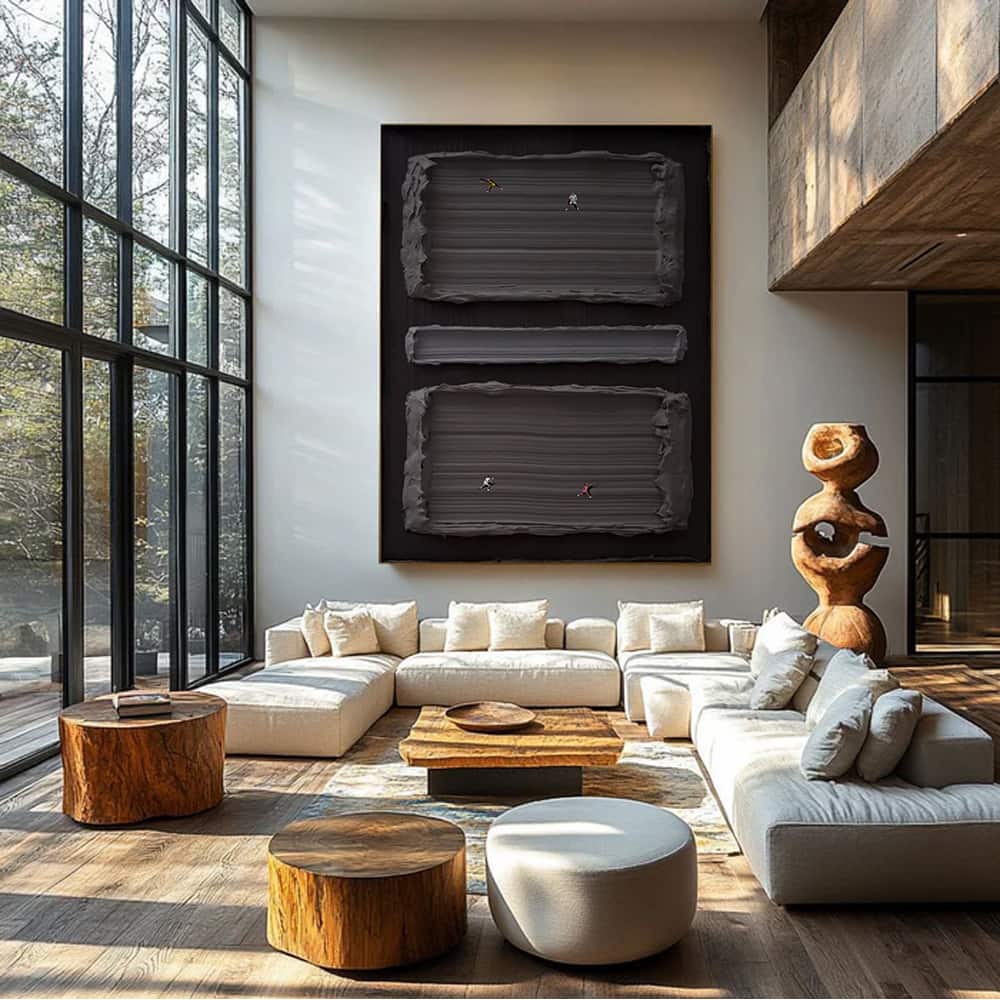 BLACK TEXTURED ART "ASPHALT ARENA"