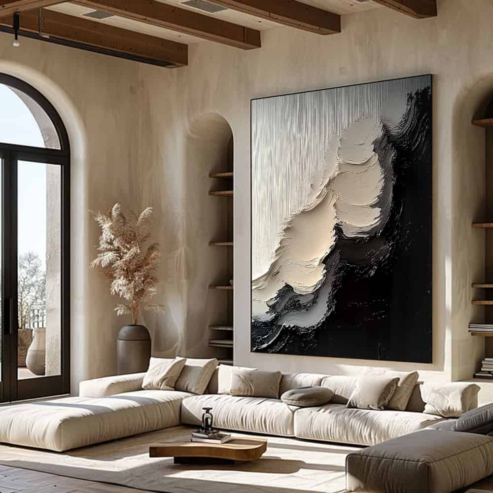 BLACK TEXTURED ART "BREACH"