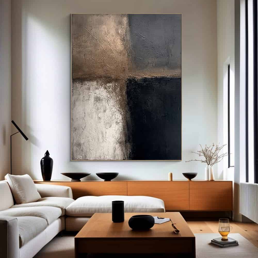 BLACK TEXTURED ART "EARTHEN DIVIDE"