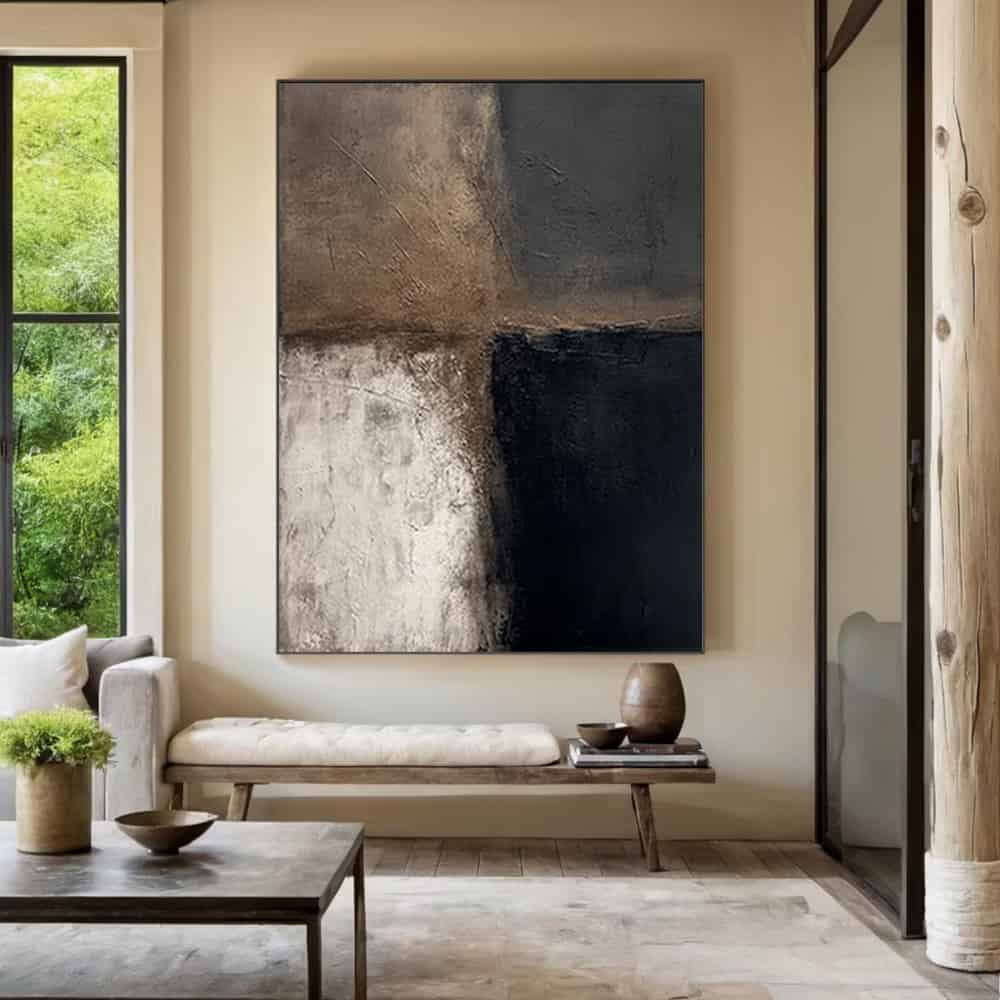BLACK TEXTURED ART "EARTHEN DIVIDE"