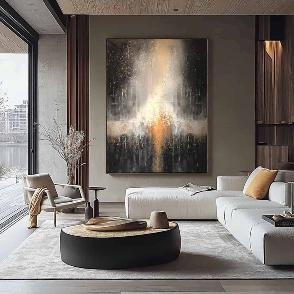 BLACK TEXTURED ART "EMBERFALL"