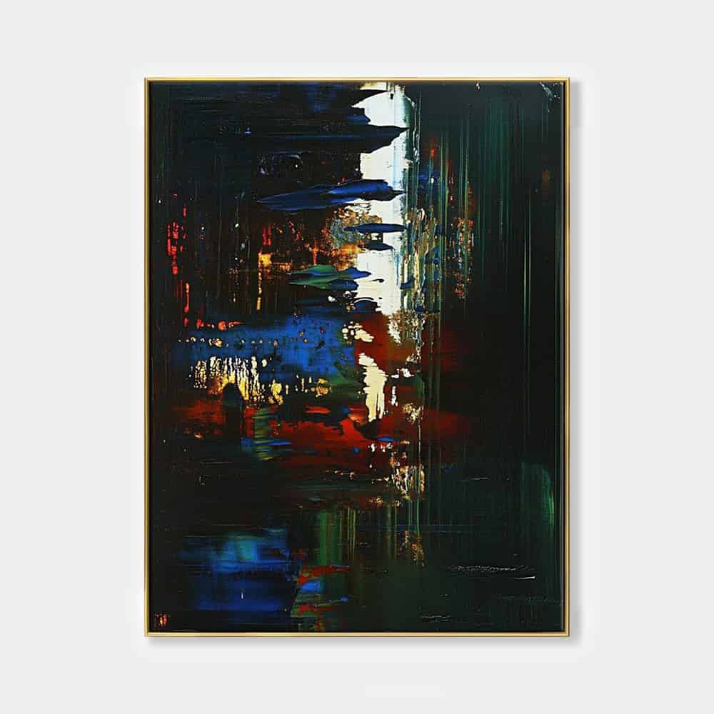 BLACK TEXTURED ART "NEON CANYON"