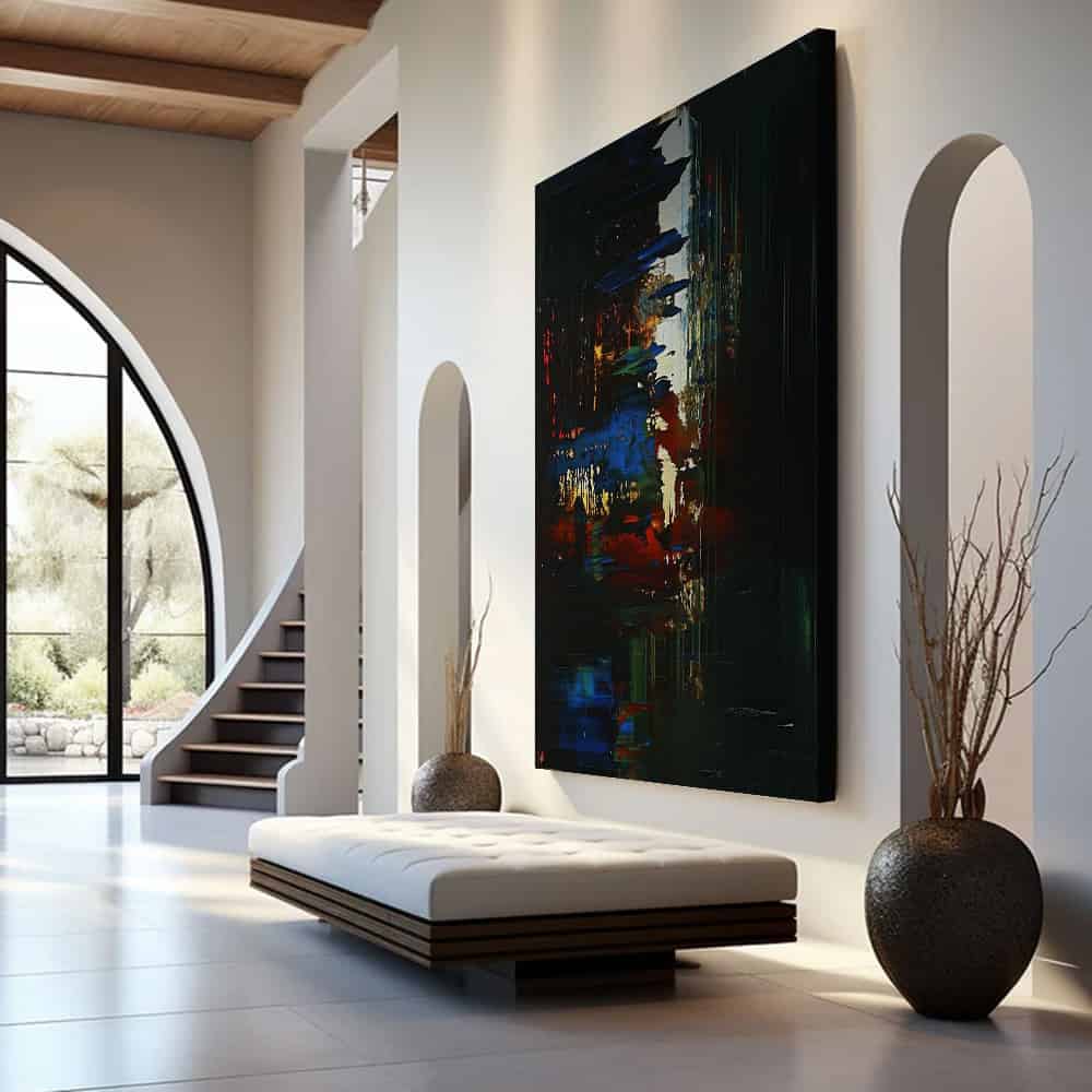 BLACK TEXTURED ART "NEON CANYON"