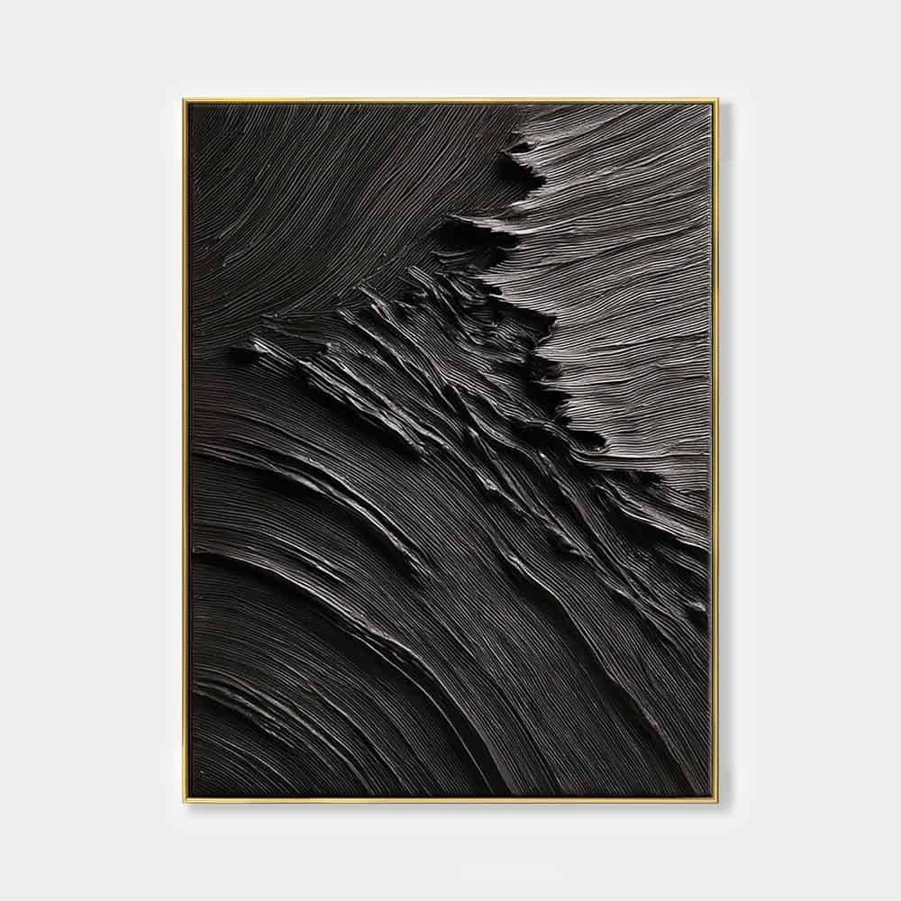 BLACK TEXTURED ART "RIFT"