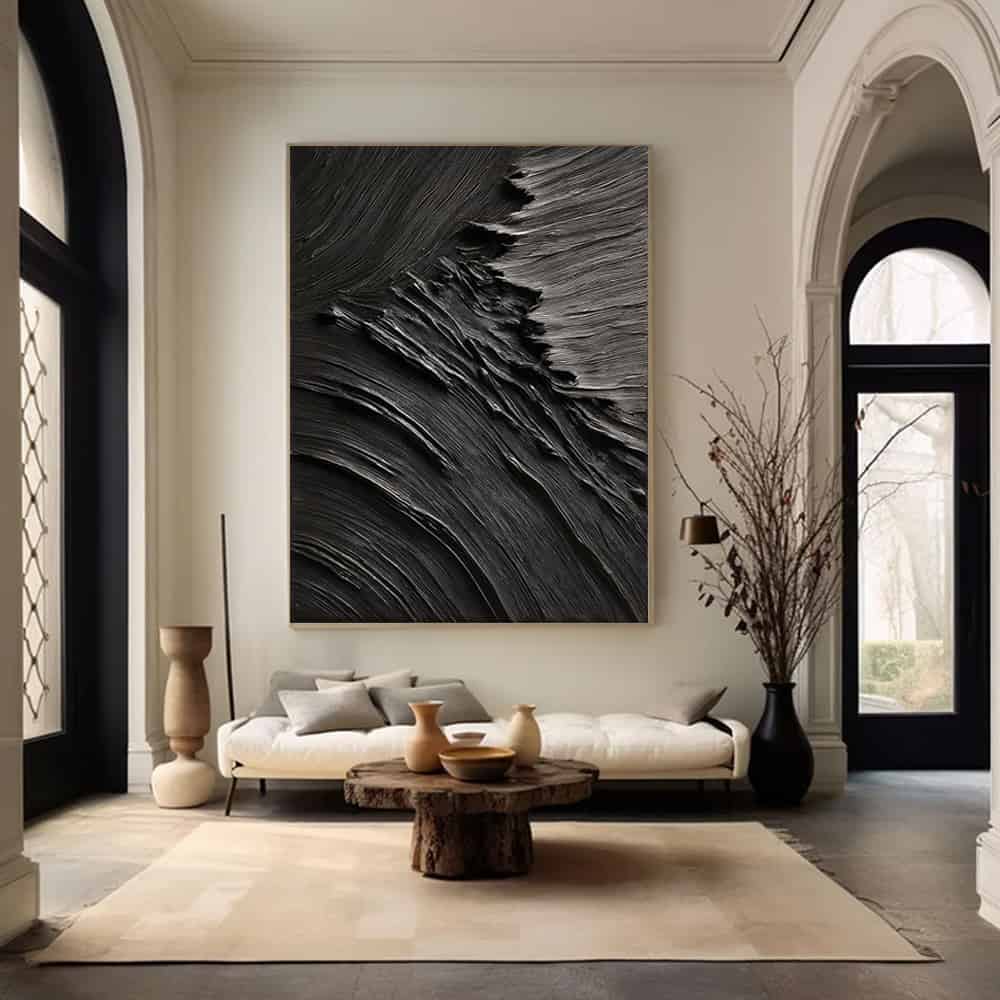 BLACK TEXTURED ART "RIFT"