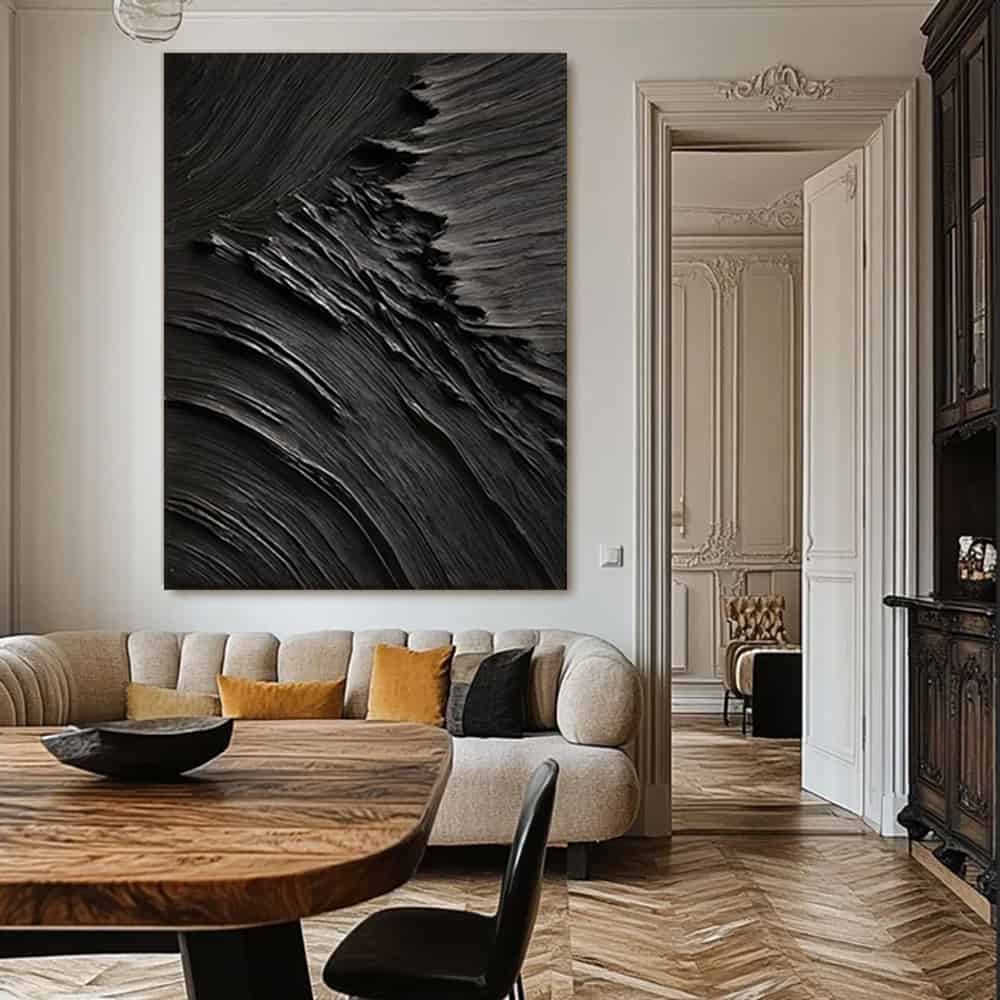 BLACK TEXTURED ART "RIFT"