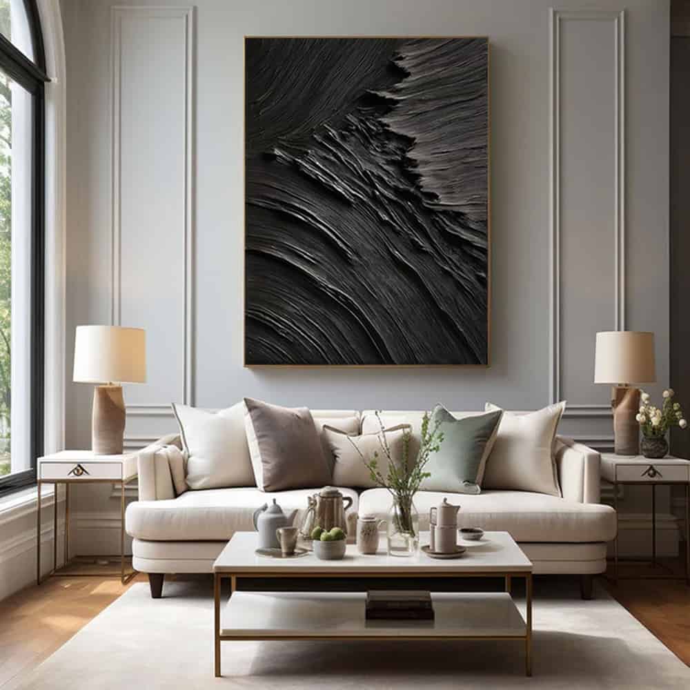 BLACK TEXTURED ART "RIFT"