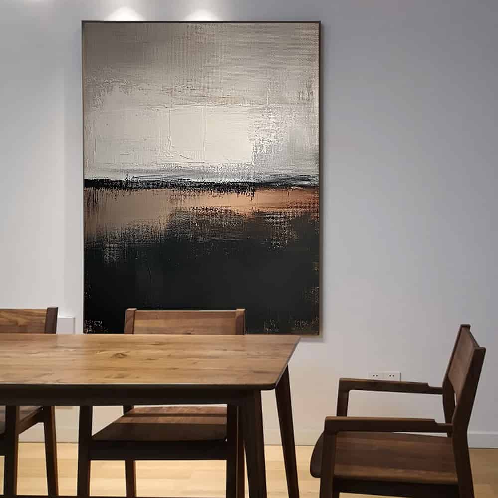 BLACK TEXTURED ART "SILENT HORIZON"