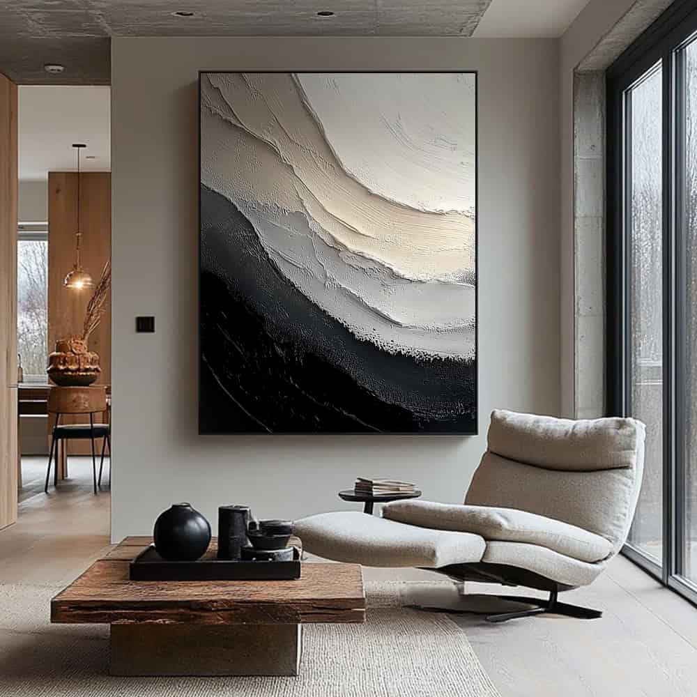 BLACK TEXTURED ART "THE ASCENT"