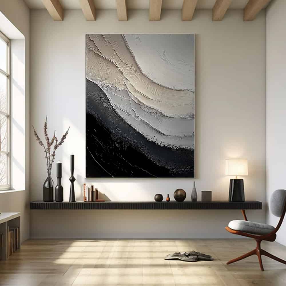 BLACK TEXTURED ART "THE ASCENT"