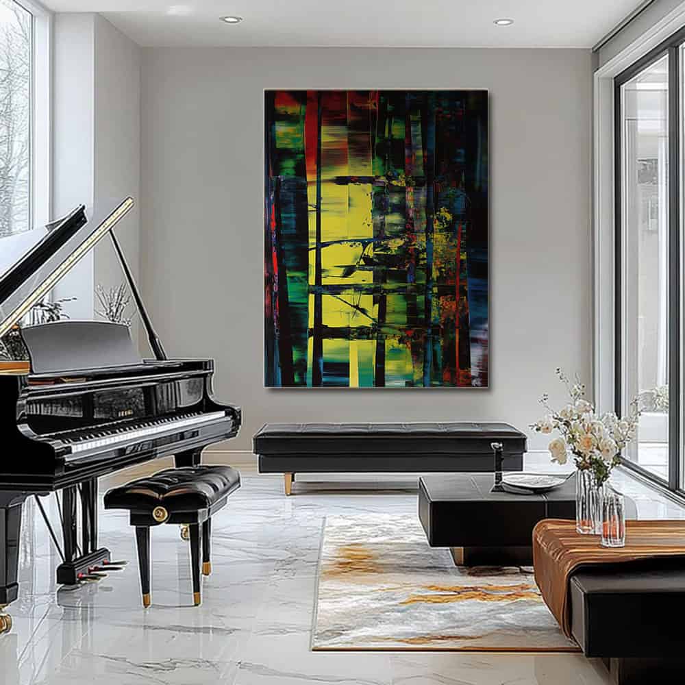 COLOR ABSTRACT ART "BROKEN LATTICE"