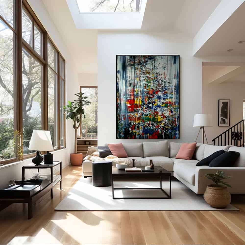 COLOR ABSTRACT ART "CHROMATIC CASCADE"