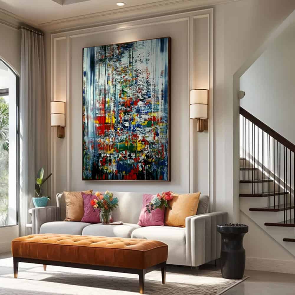 COLOR ABSTRACT ART "CHROMATIC CASCADE"