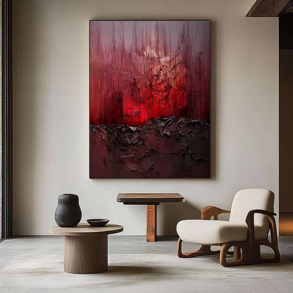 COLOR ABSTRACT ART "CRIMSON CORE"