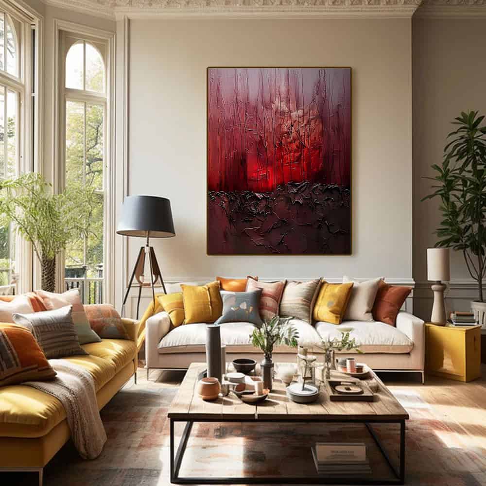 COLOR ABSTRACT ART "CRIMSON CORE"