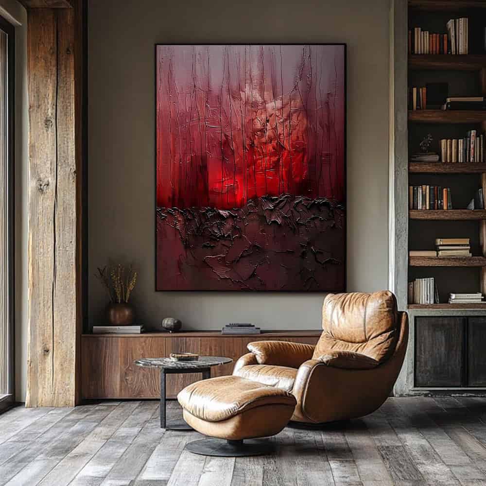 COLOR ABSTRACT ART "CRIMSON CORE"