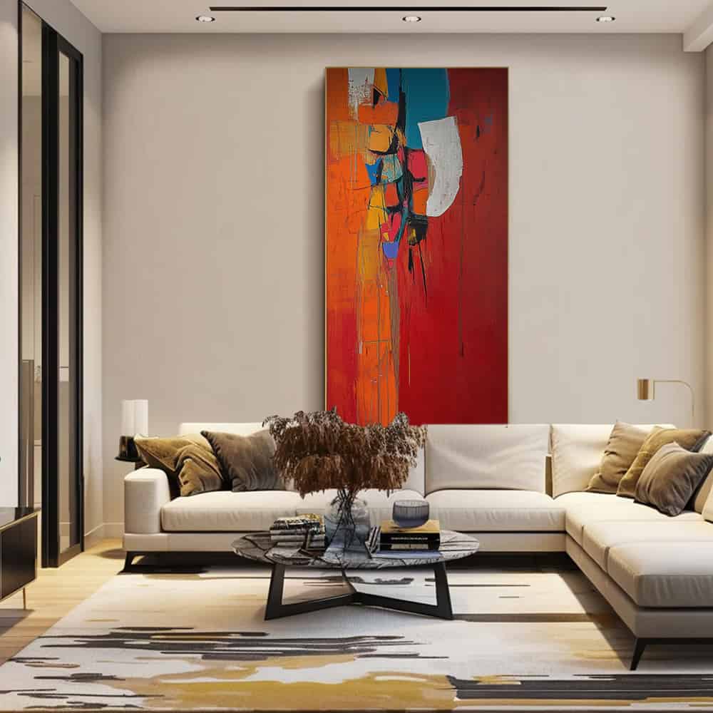 COLOR ABSTRACT ART "CRIMSON TOTEM"