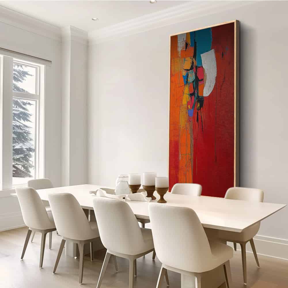 COLOR ABSTRACT ART "CRIMSON TOTEM"